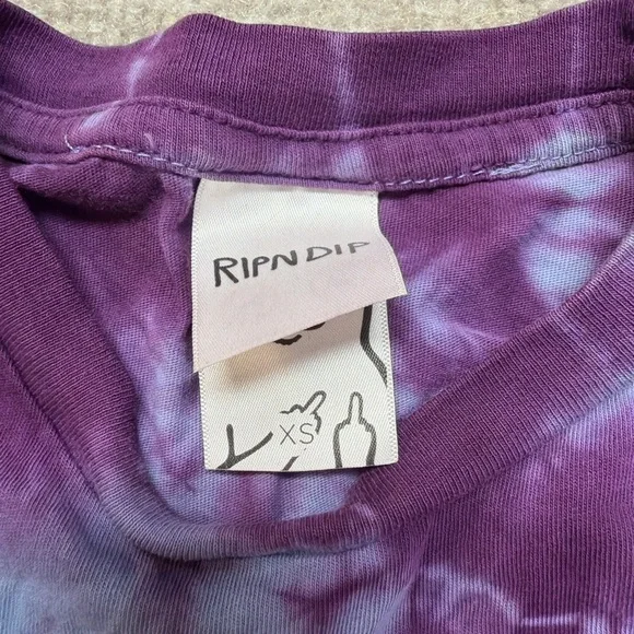 RIPNDIP Tie Dye Pocket Tee (Hidden Cat UFO Graphic) Size XS 1992 - Picture 4 of 5